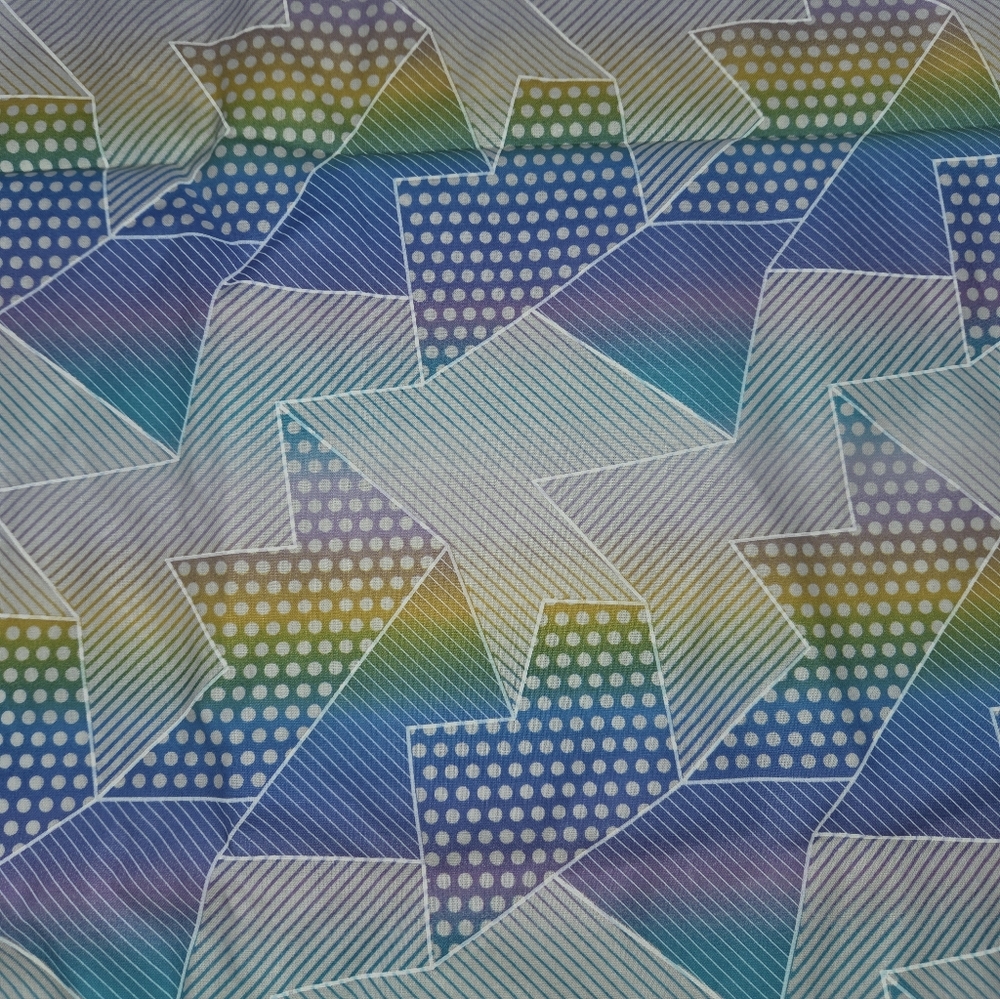 Joann's Fabric Vintage Neon Star Cotton 2.4 Yards - Picture 2 of 3